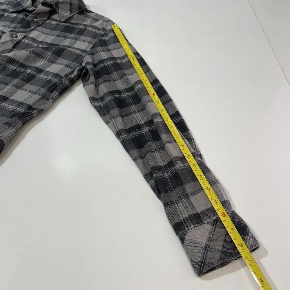 The North Face Men’s Gray Black Plaid Flannel Lightweight Shirt Cotton Small
